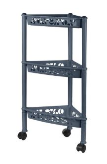 Этажерка Keeplex Light на колесиках трехсекционная угловая 38,3х22,2х69см космический серый